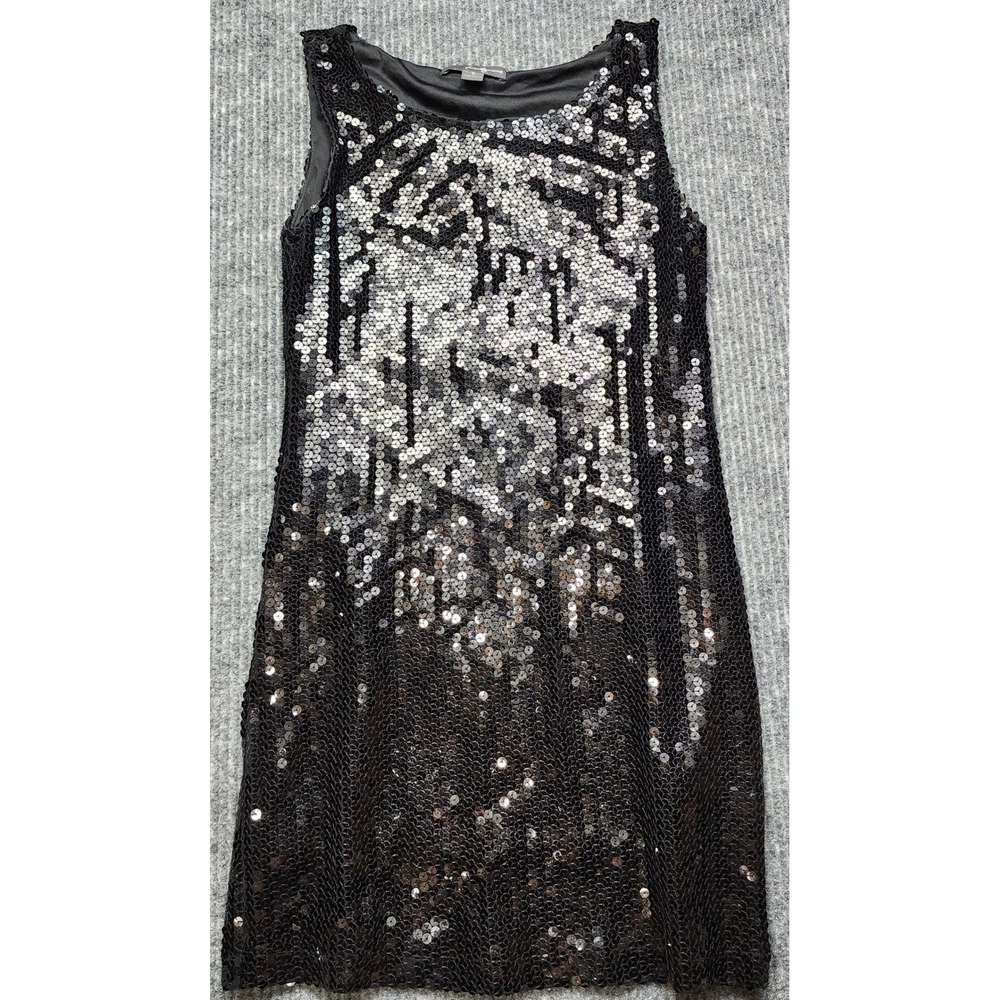 Twenty One Black Silver Sequin Sleeveless Mini Dress Party Cocktail Small Sexy